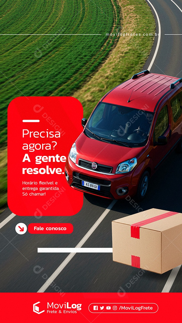 Story Frete Precisa Agora A Gente Resolve Social Media PSD Editável