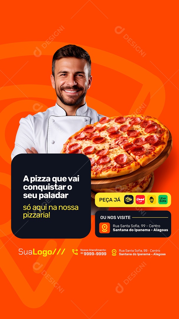 Story Pizzaria A Pizza Que Vai Conquistar o Seu Paladar Social Media PSD Editável