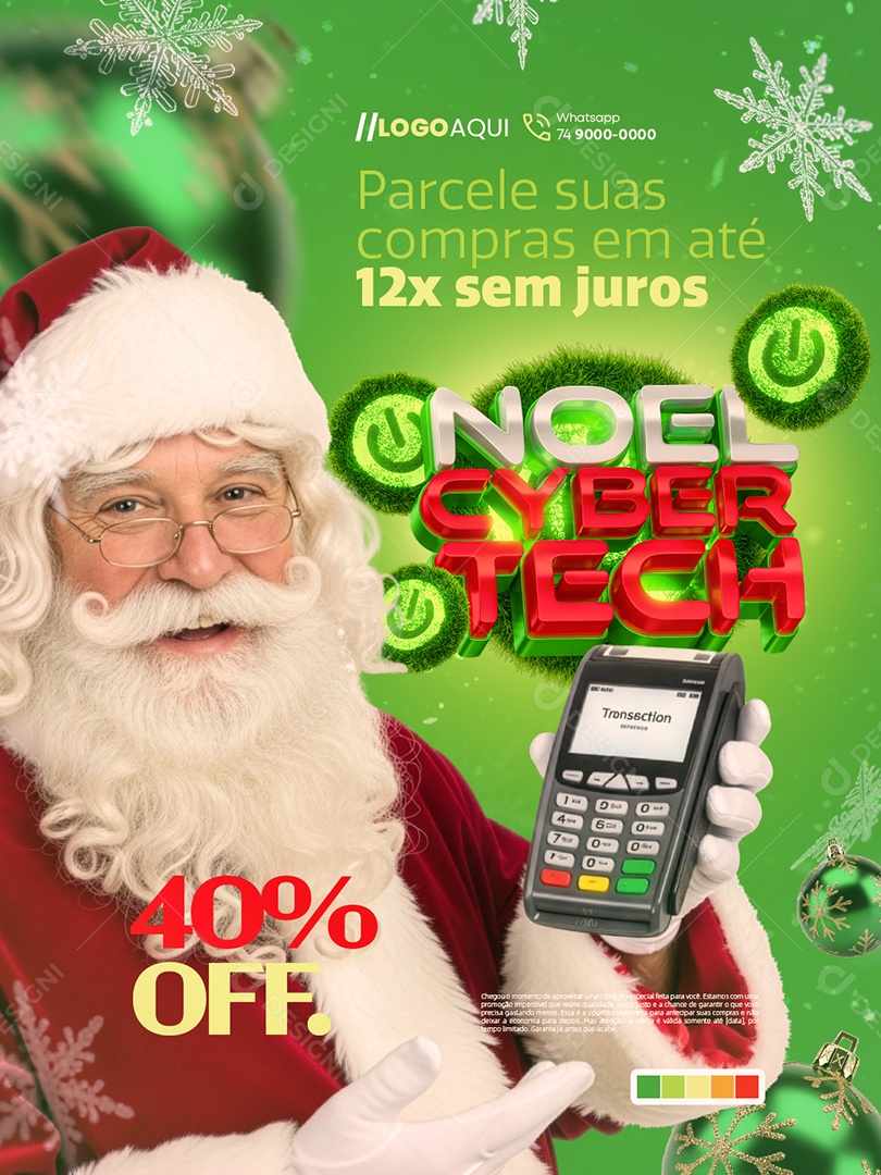 Noel Cyber Tech Loja de Eletrônicos Parcele Suas Compras Social Media PSD Editável