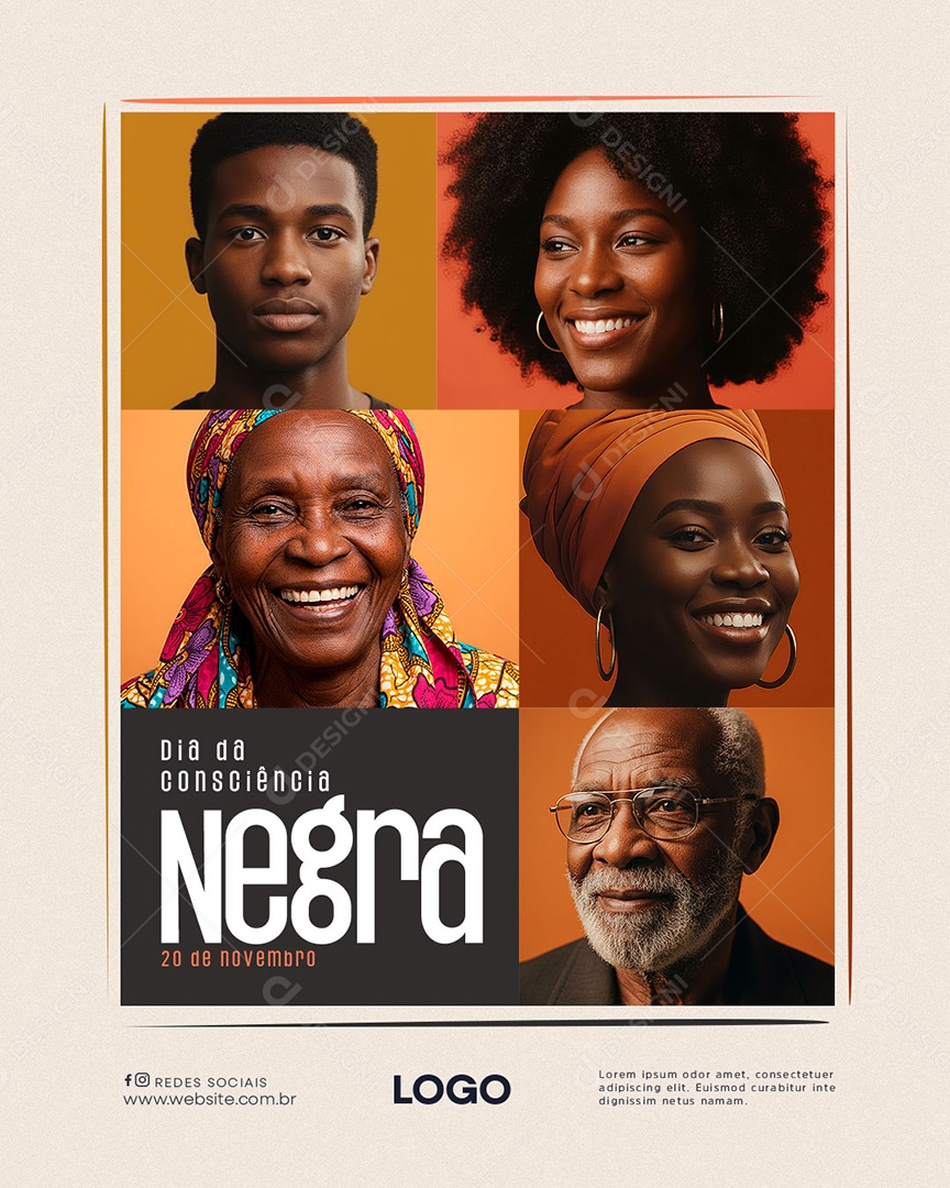 Dia da Consciência Negra 20 de Novembro Social Media PSD Editável