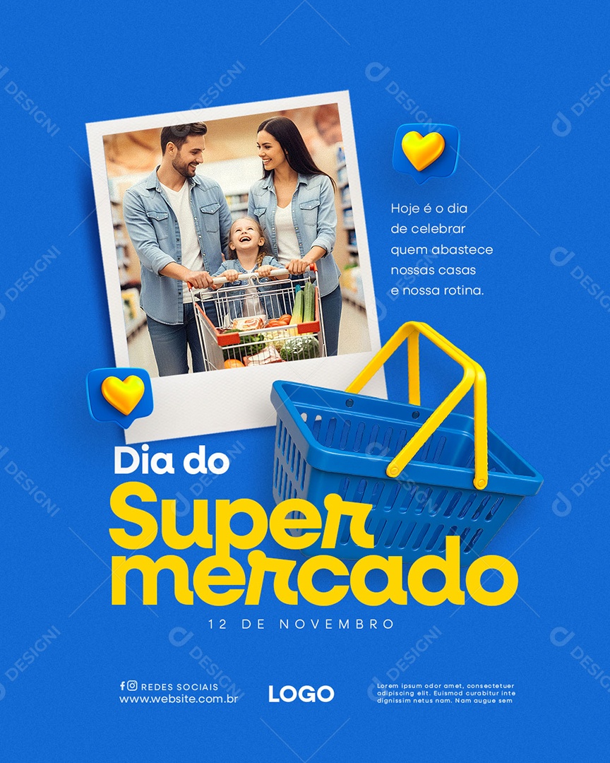 Dia do Supermercado 12 de Novembro Social Media PSD Editável