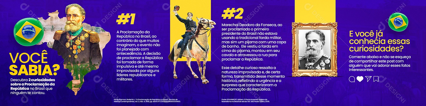 Carrossel Dia da Proclamação da República 15 de Novembro Social Media PSD Editável