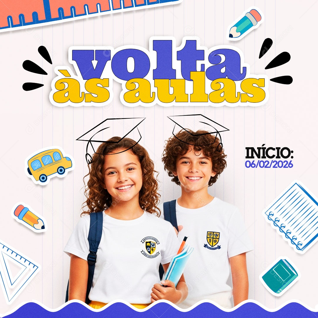Volta as Aulas 2026 Social Media PSD Editável