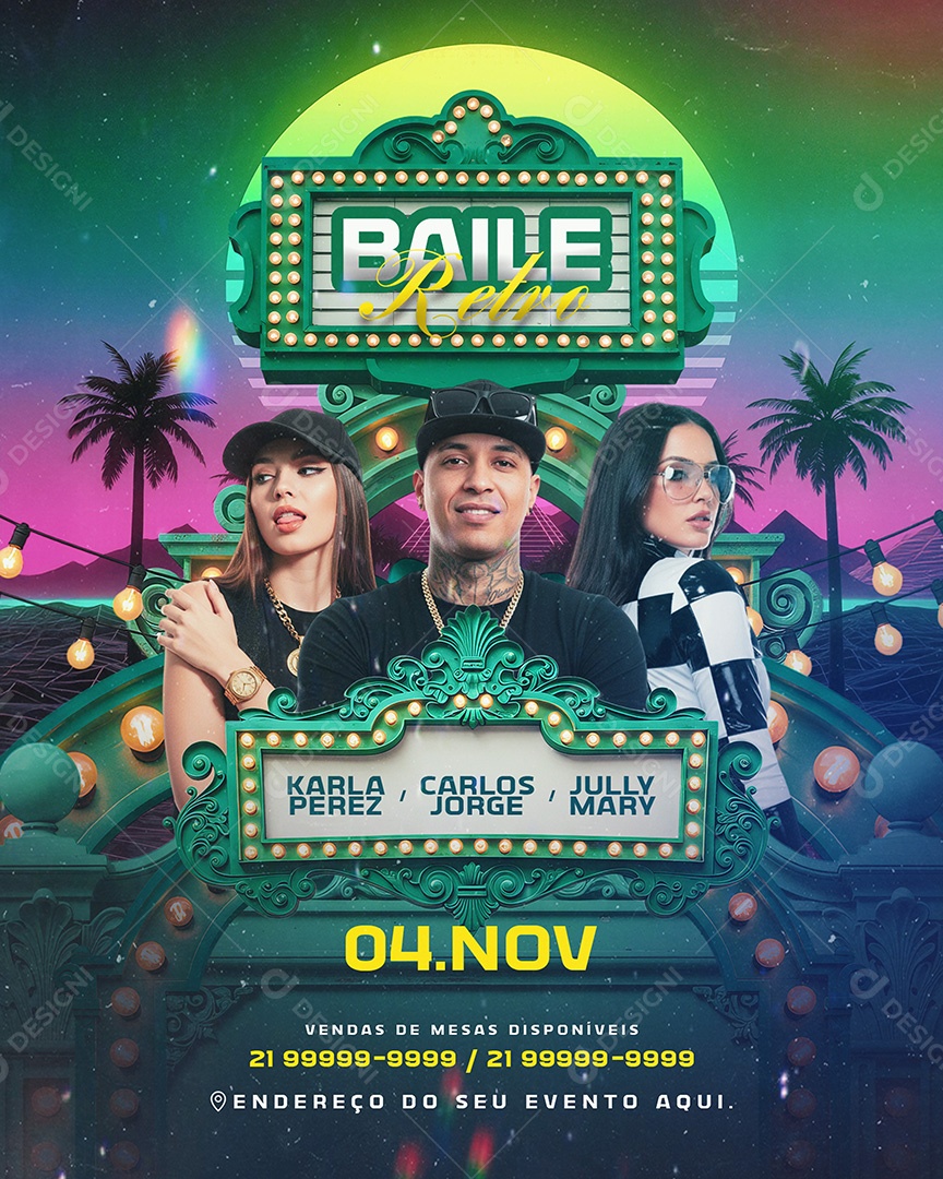 Flyer Baile de Reveilon Social Media PSD Editável