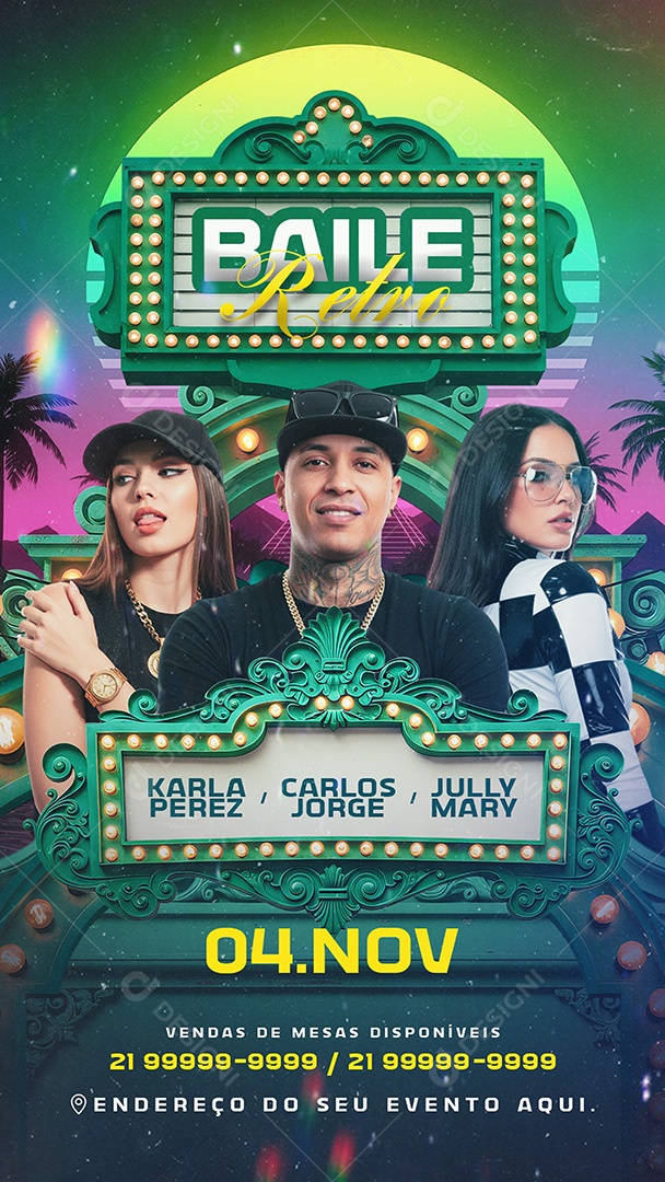 Story Flyer Baile Reveilon Social Media PSD Editável