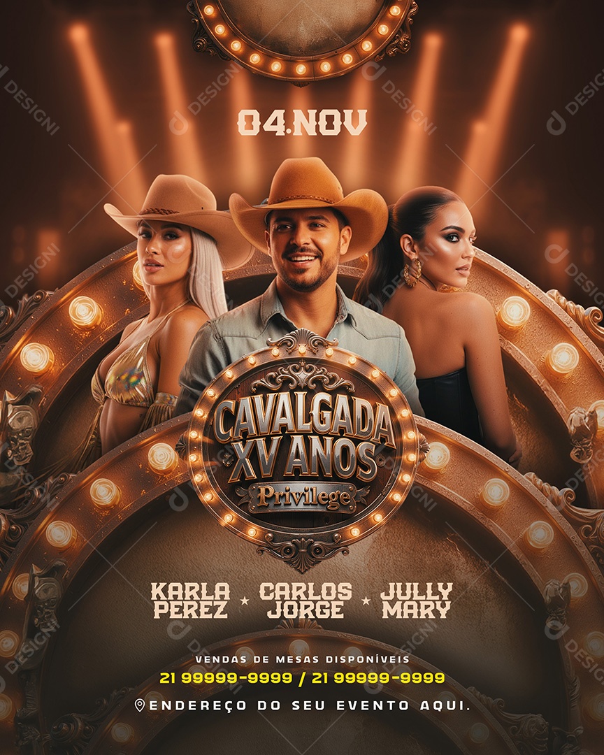 Flyer Cavalgada XV Anos Social Media PSD Editável