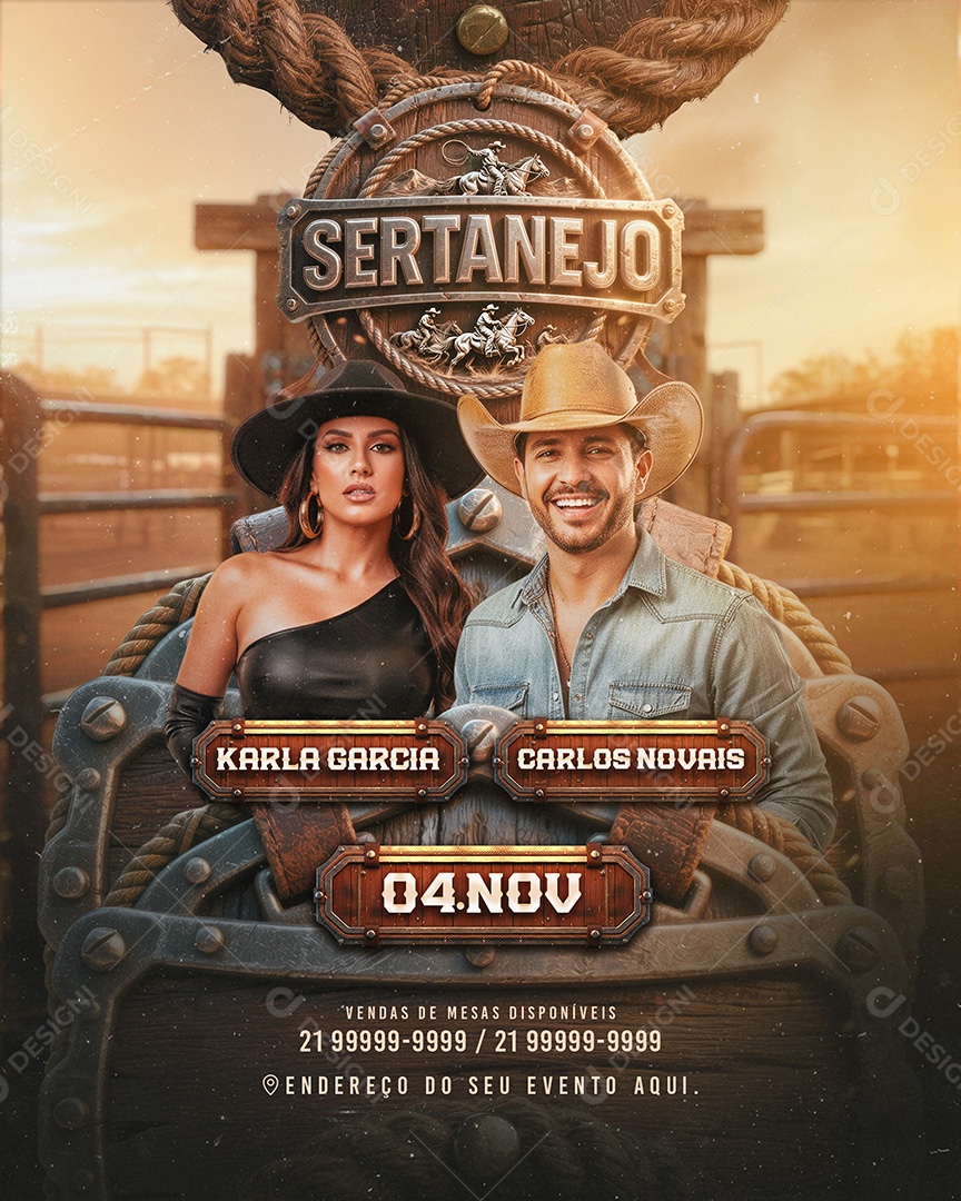 Flyer Sertanejo Social Media PSD Editável