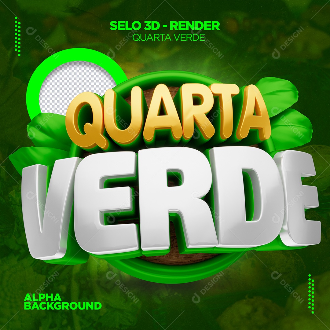 Selo 3D Promocional Quarta Verde Fundo Verde PSD