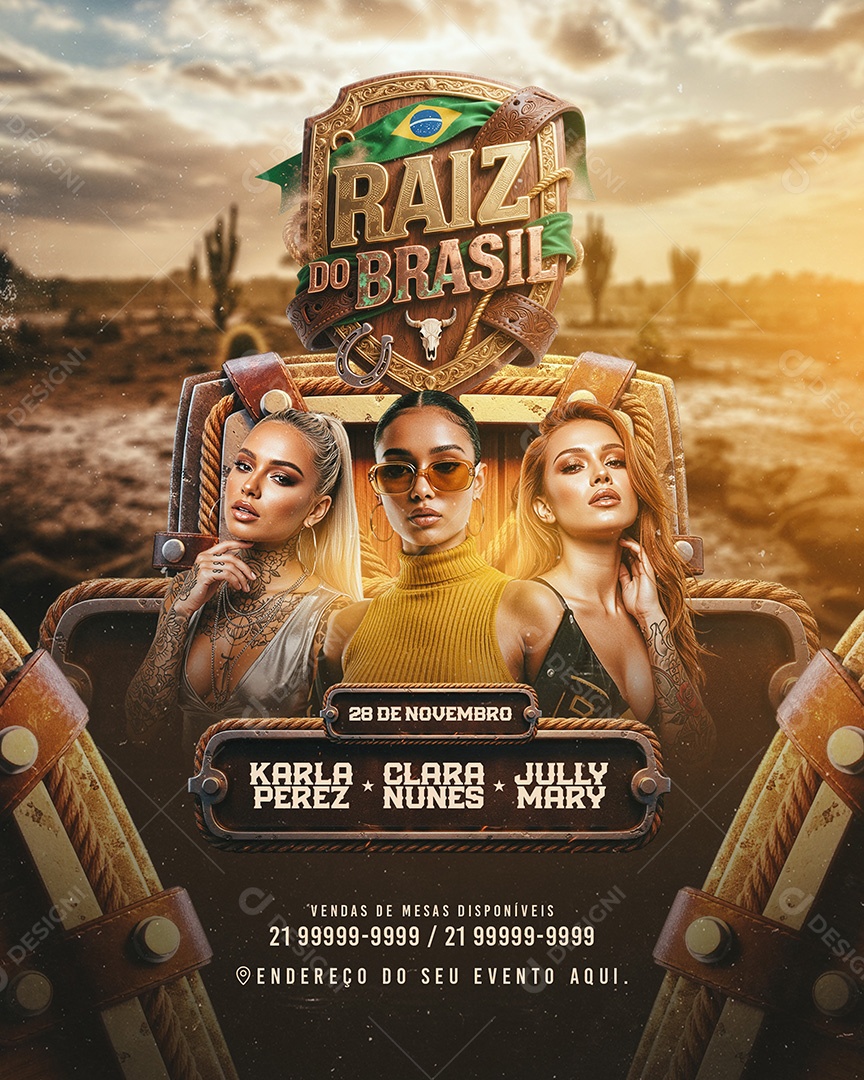 Flyer Raiz do Brasil Social Media PSD Editável