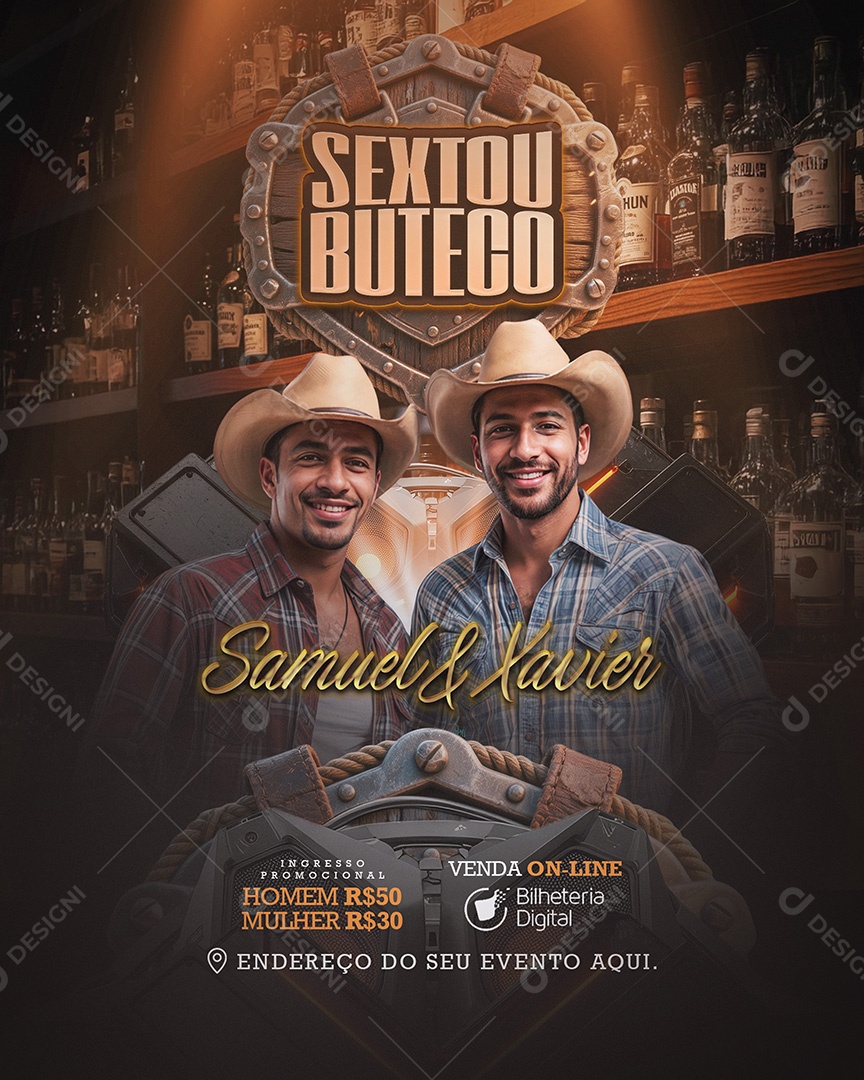 Flyer Sextou Buteco Social Media PSD Editável