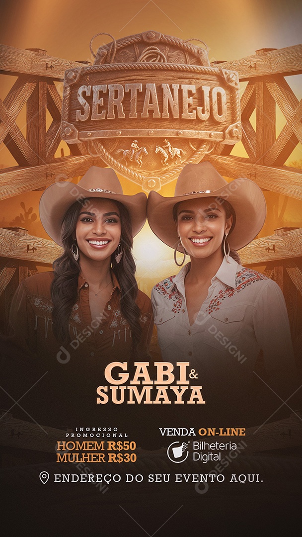 Story Flyer Sertanejo Social Media PSD Editável