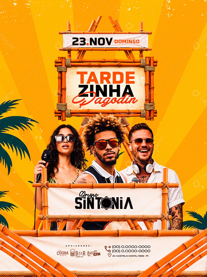 Flyer Próximos Shows Tardezinha Pagodin Social Media PSD Editável