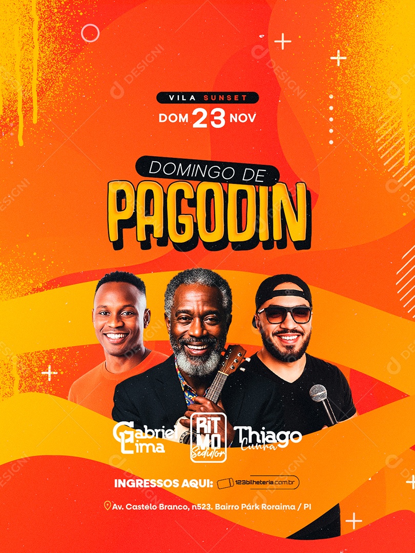 Flyer Próximos Shows Domingo de Pagodin Social Media PSD Editável