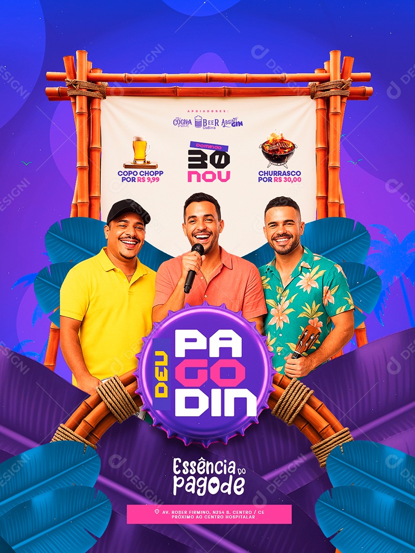 Flyer Próximos Shows Deu Pagodin Social Media PSD Editável