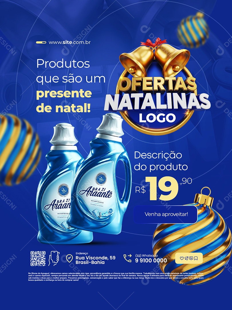 Ofertas Natalina Supermercado Produtos Que São um Presente Social Media PSD Editável