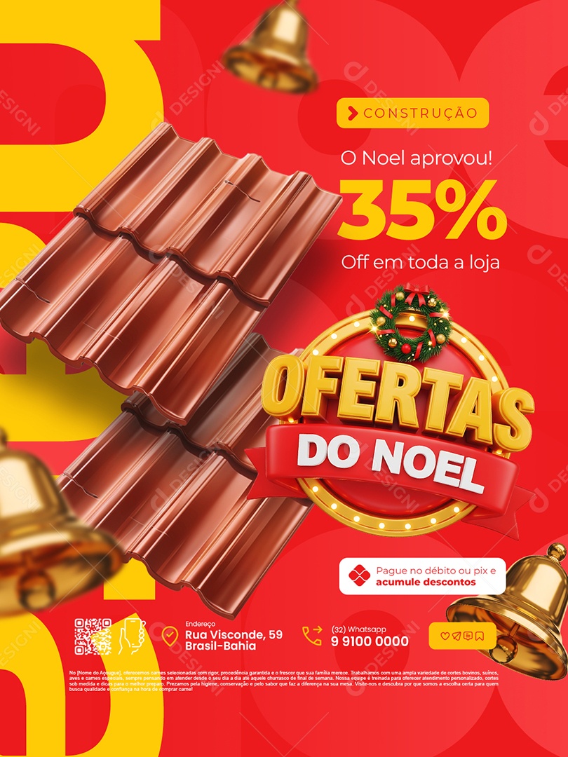 Ofertas do Noel Loja de Construção O Noel Aprovou 35% Off em Toda a Loja Social Media PSD Editável