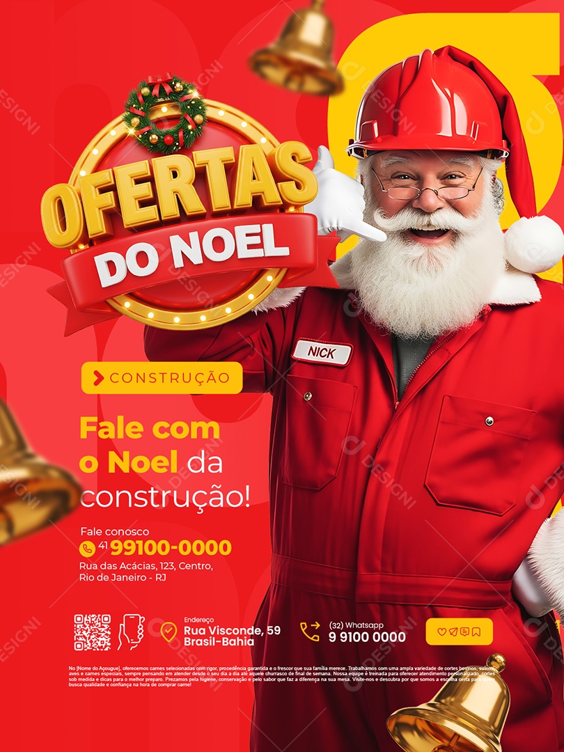 Ofertas do Noel Loja de Construção Fale com o Noel da Construção Social Media PSD Editável
