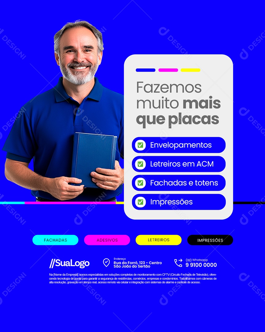 Comunicação Visual Fazemos Muito Mais Que Placas Social Media PSD Editável