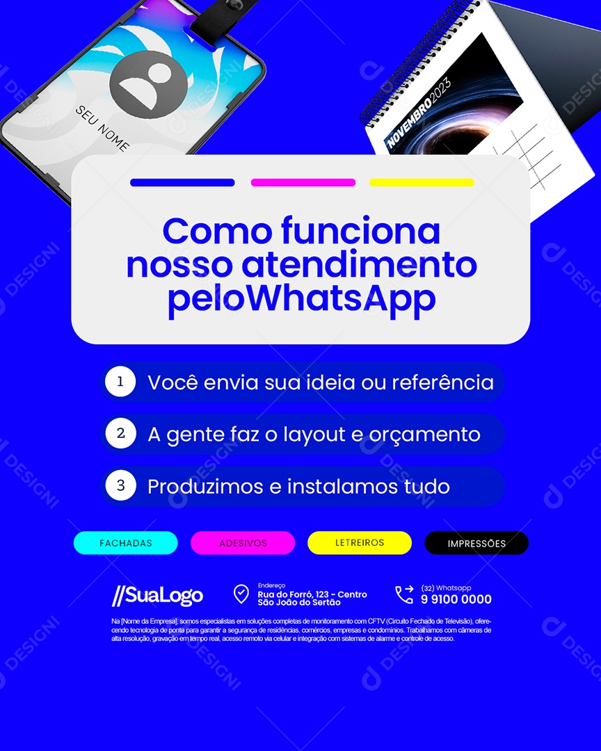 Comunicação Visual Como Funciona Nosso Atendimento Social Media PSD Editável