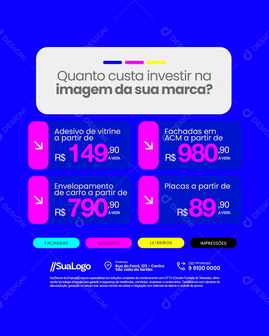 Comunicação Visual Quanto Custa Investir na Imagem da Sua Marca Social Media PSD Editável