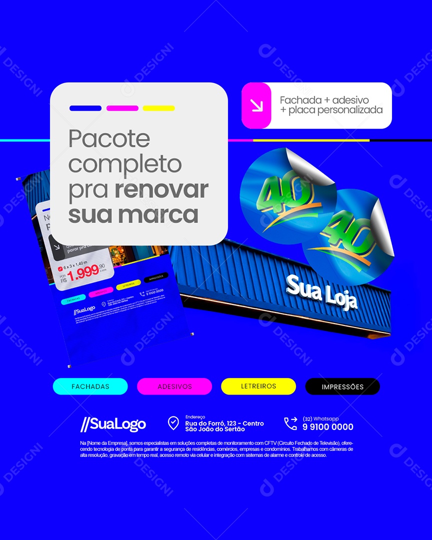 Comunicação Visual Pacote Completo Pra Renovar Sua Marca Social Media PSD Editável