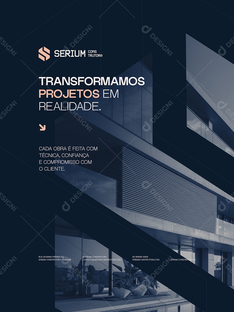 Construtora Transformamos Projetos em Realidade Social Media PSD Editável
