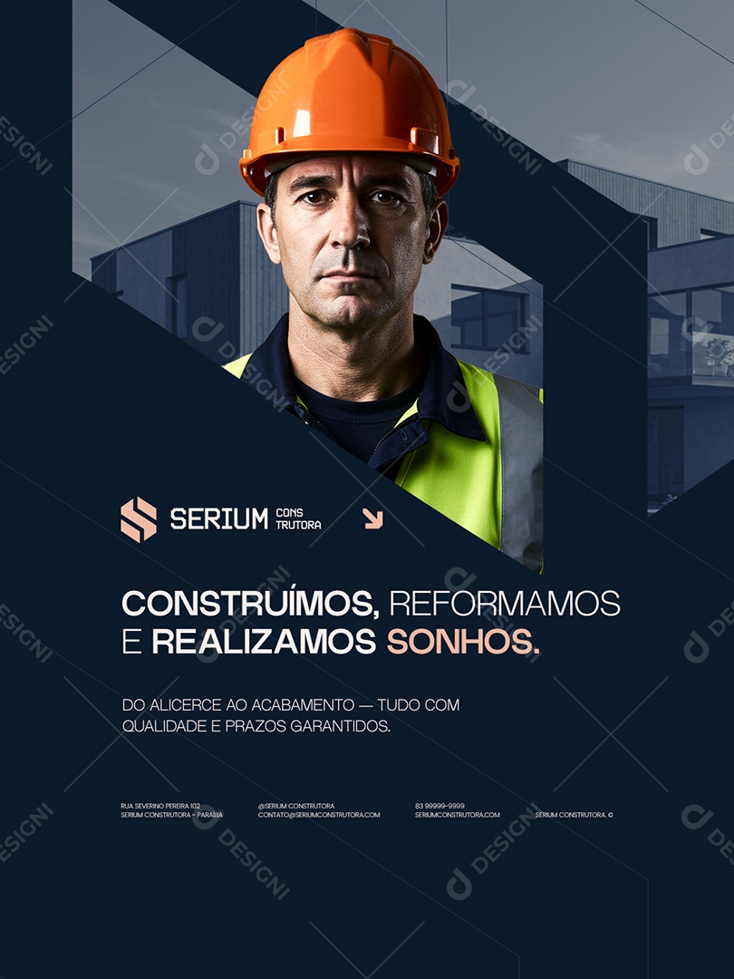 Construtora Construímos Reformamos e Realizamos Sonhos Social Media PSD Editável