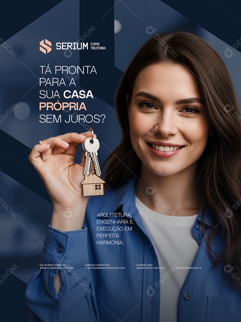 Construtora Casa Própria Sem Juros Social Media PSD Editável