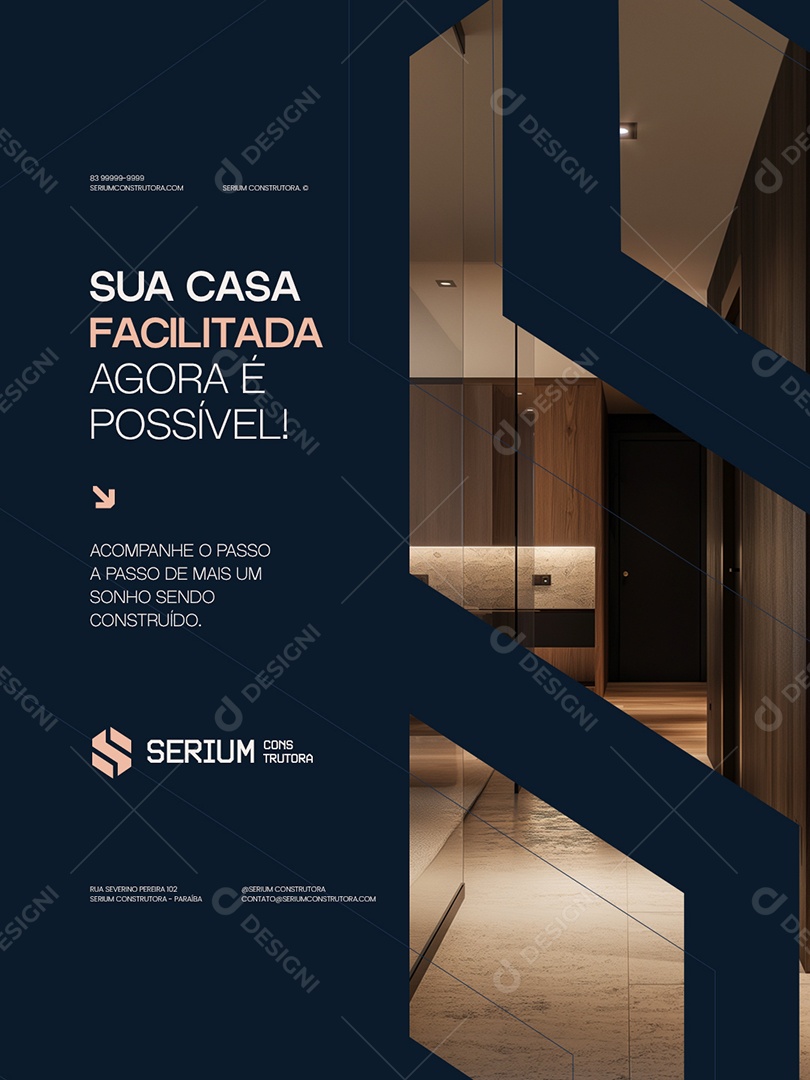 Construtora Sua Casa Facilitada Agora é Possível Social Media PSD Editável