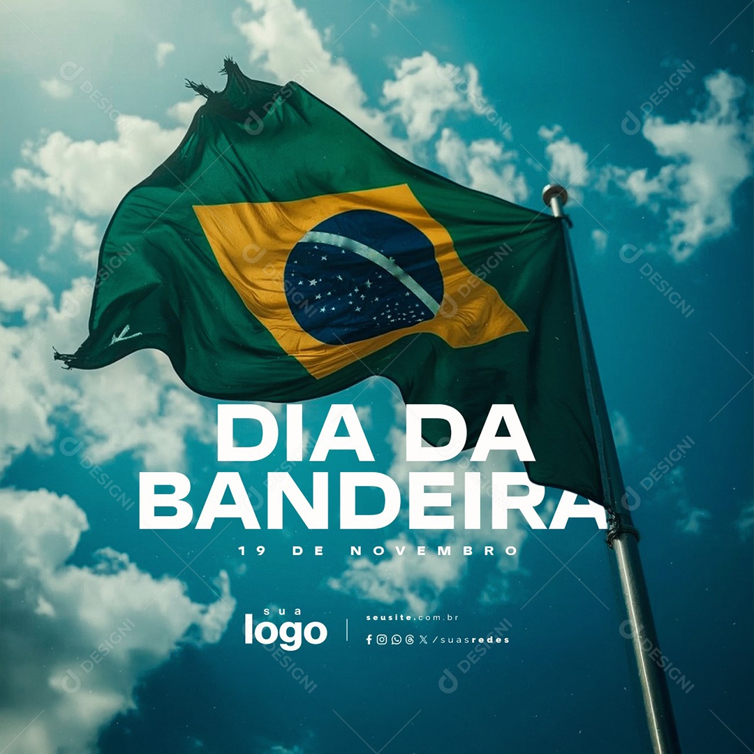 Dia da Bandeira 19 de Novembro Social Media PSD Editável