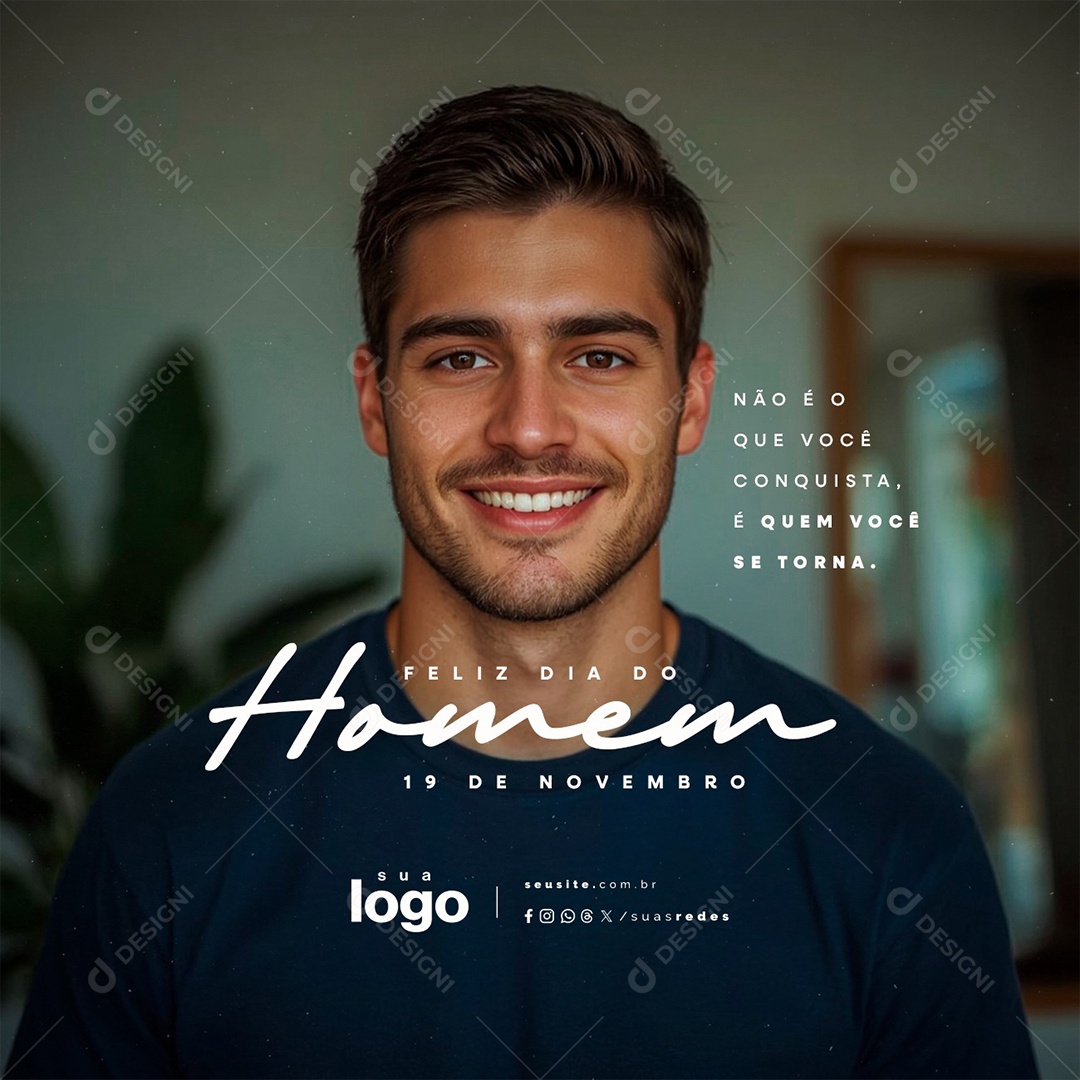 Feliz Dia do Homem 19 de Novembro Social Media PSD Editável