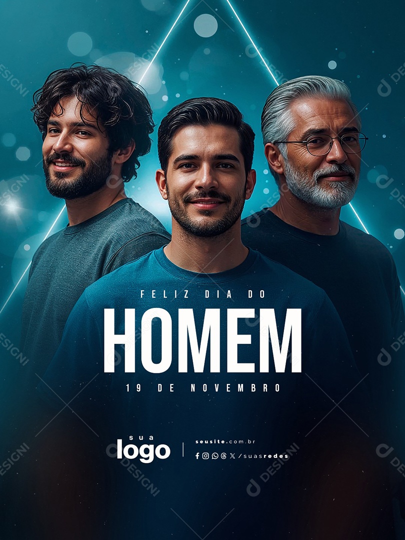 Feliz Dia do Homem 19 de Novembro Social Media PSD Editável