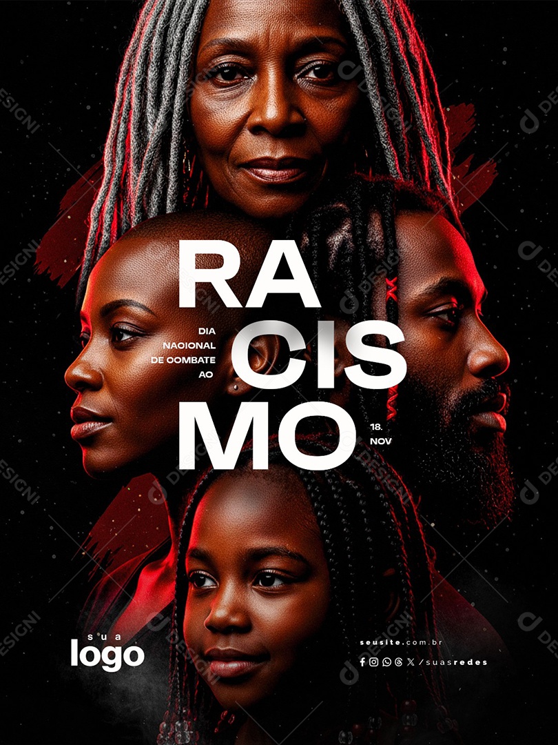 Dia Nacional de Combate ao Racismo 18 de Novembro Social Media PSD Editável