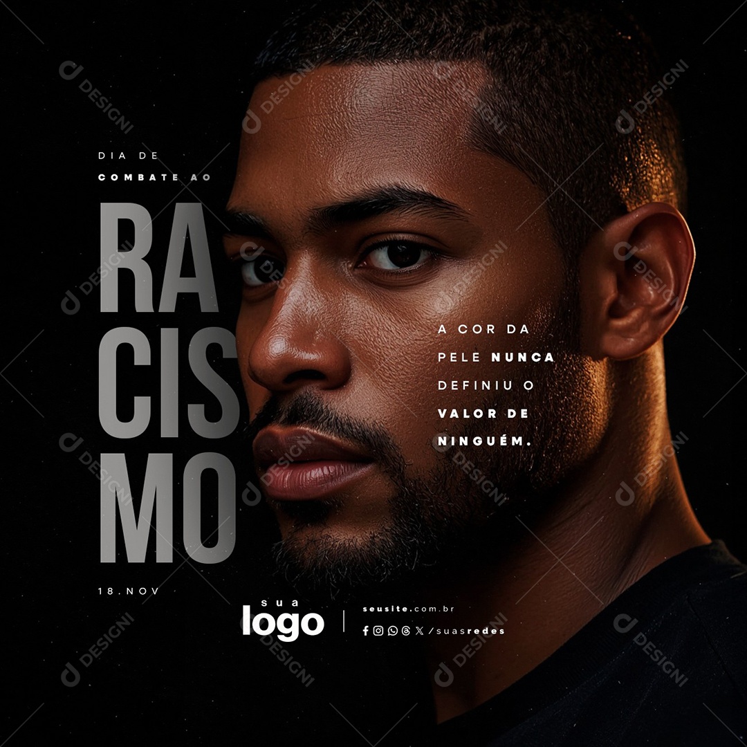 Dia de Combate ao Racismo 18 de Novembro Social Media PSD Editável