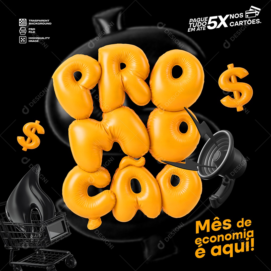 Selo 3D Promoção Para Composição PSD