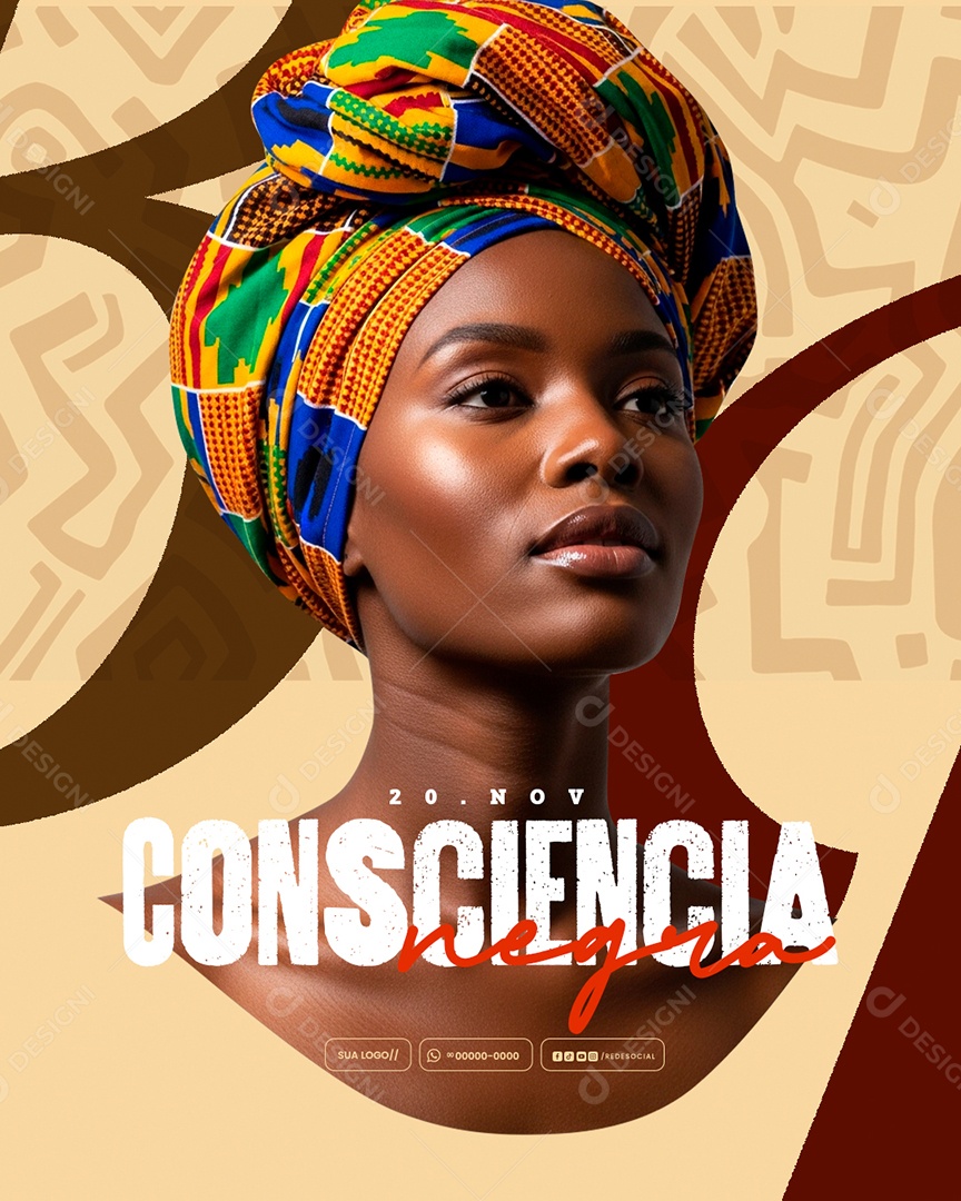 Dia da Consciência Negra 20 de Novembro Social Media PSD Editável