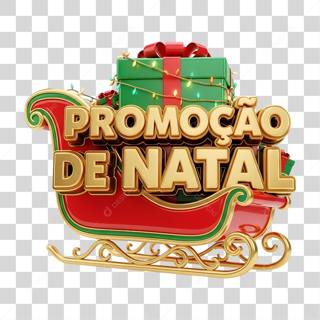 Selo 3D Promoção de Natal PNG Transparente