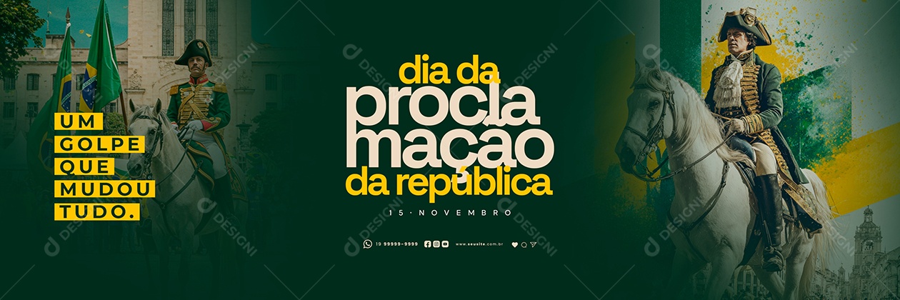 Carrossel Dia da Proclamação da República 15 de Novembro Um Golpe Que Mudou Tudo Social Media PSD Editável