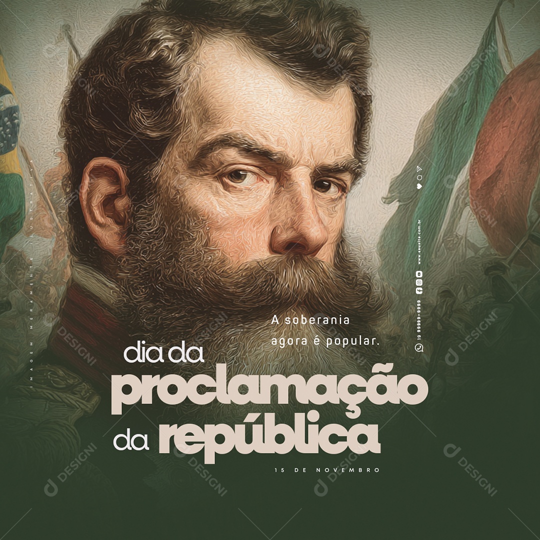 Dia da Proclamação da República 15 de Novembro Social Media PSD Editável