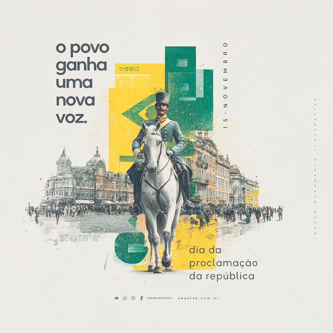 Dia da Proclamação da República 15 de Novembro Social Media PSD Editável
