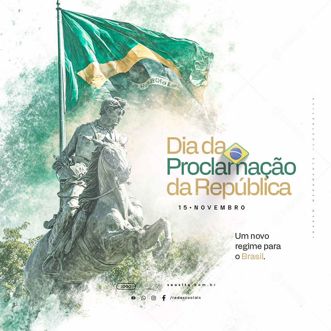 Dia da Proclamação da República 15 de Novembro Um Novo Regime Social Media PSD Editável