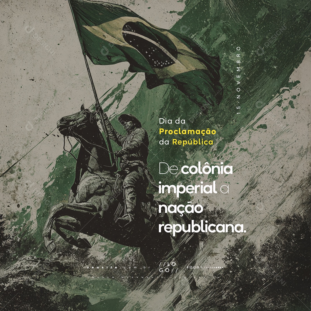 Dia da Proclamação da República 15 de Novembro Social Media PSD Editável