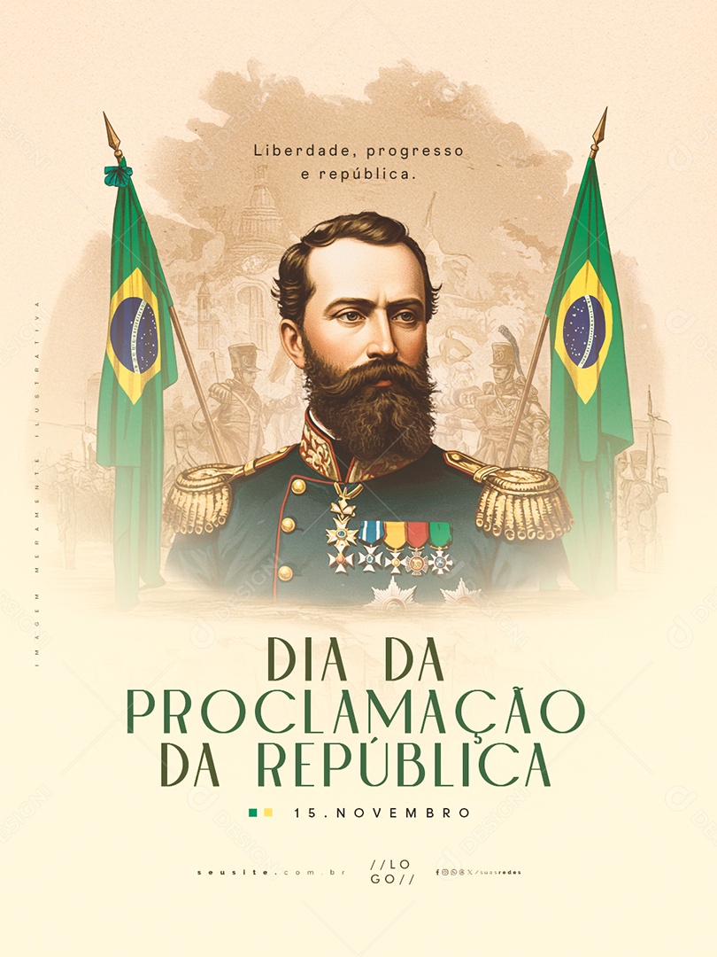 Dia da Proclamação da República 15 de Novembro Liberdade Progresso Social Media PSD Editável