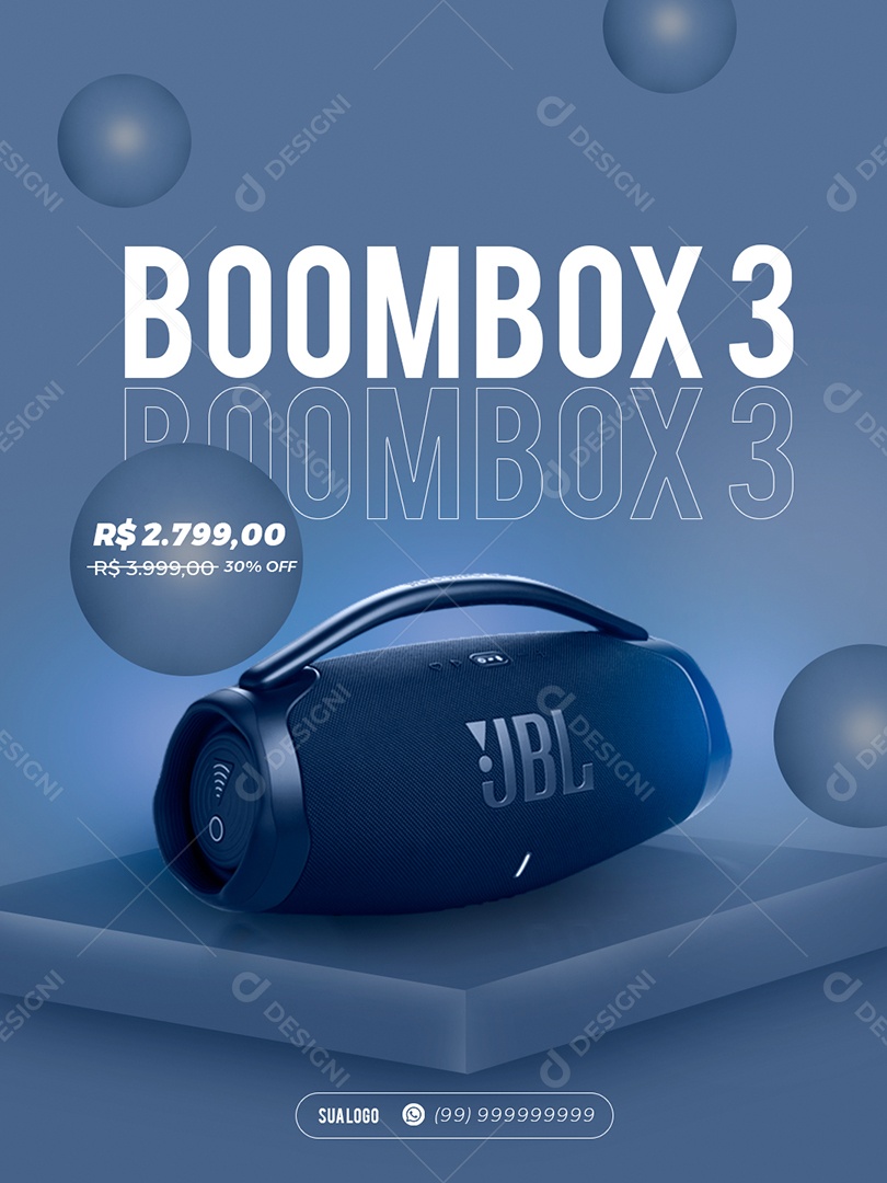 JBL Bombox 3 Loja De Eletrônicos PSD Editável
