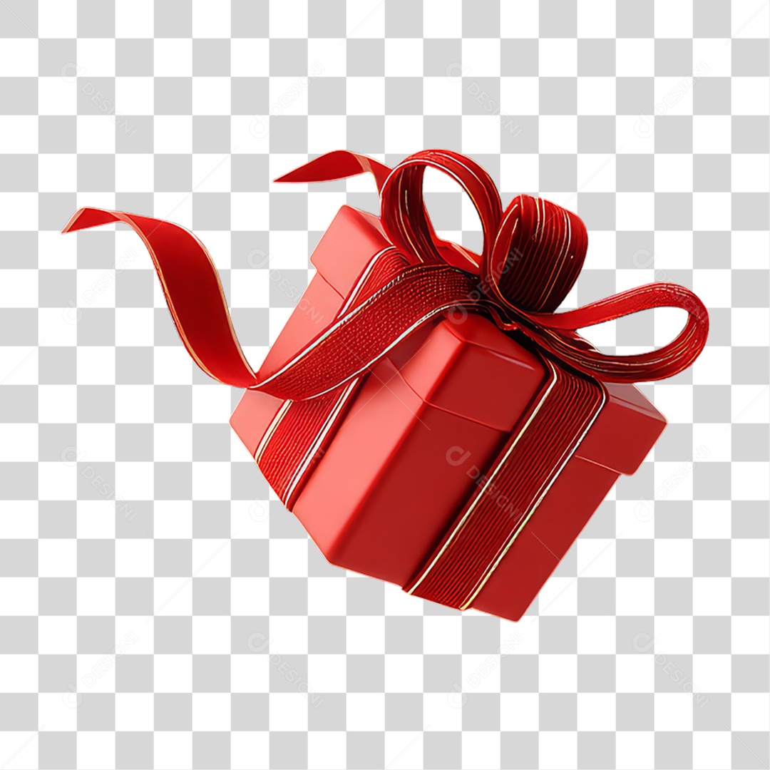 Caixa de Presente para Decoração de Natal PNG Transparente