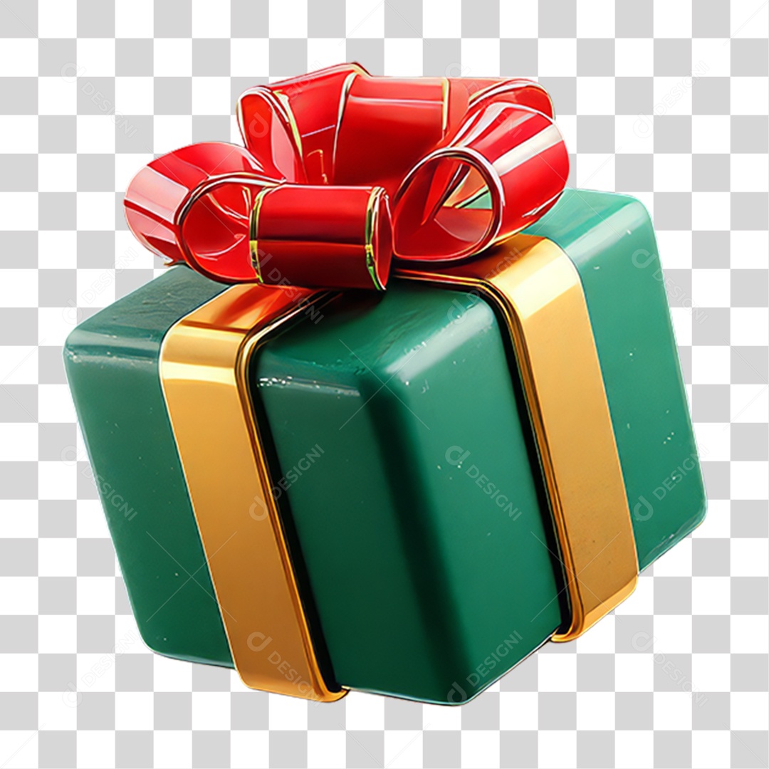 Caixa de Presente para Decoração de Natal PNG Transparente