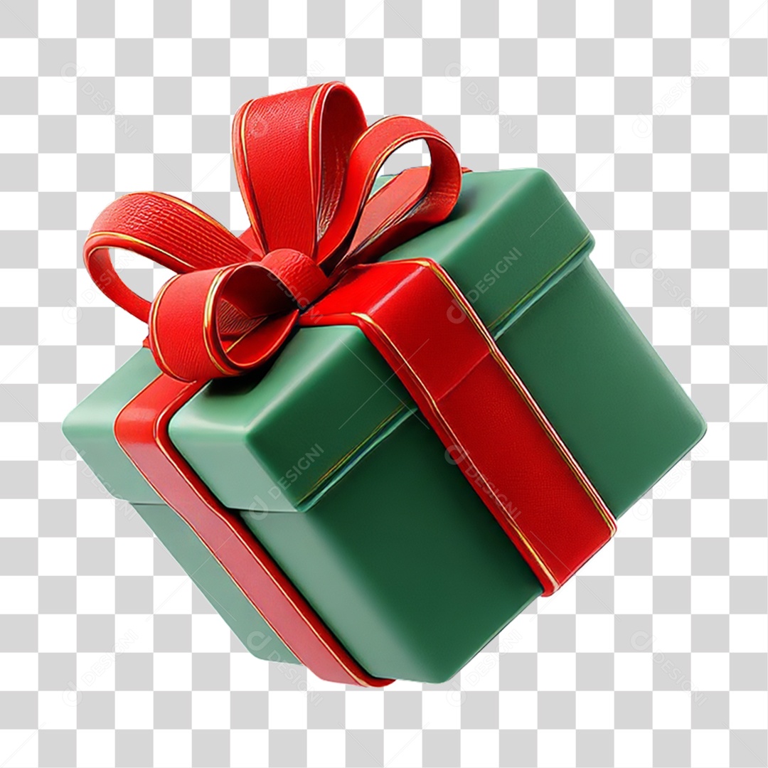 Caixa de Presente para Decoração de Natal PNG Transparente