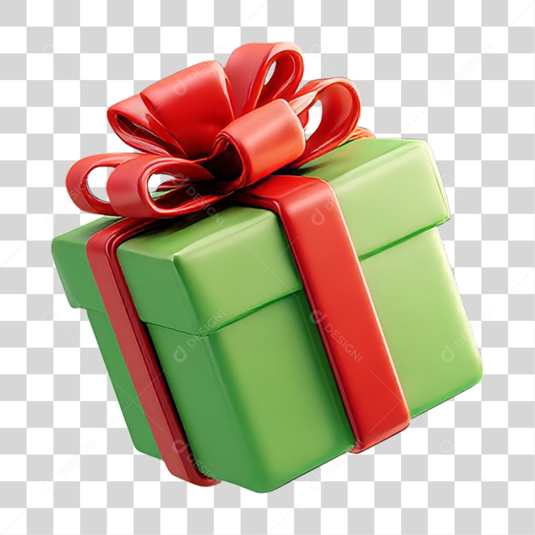 Caixa de Presente para Decoração de Natal PNG Transparente