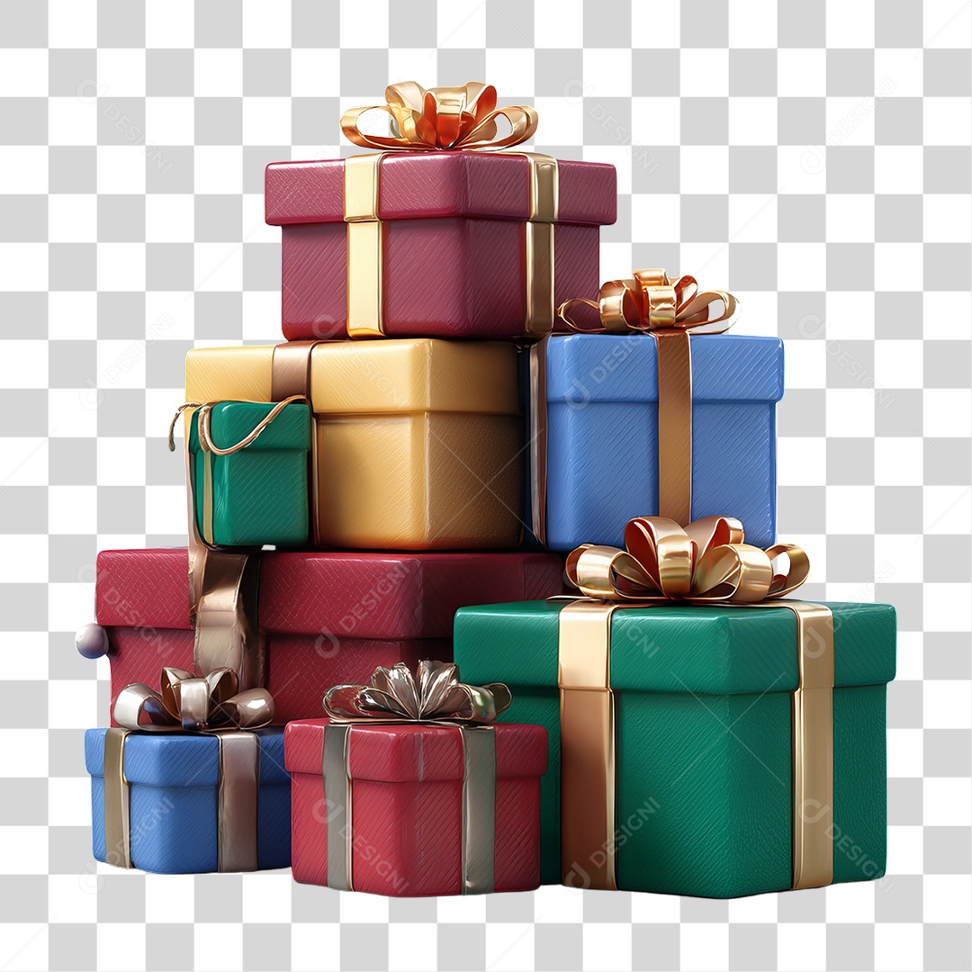 Caixas de Presentes para Decoração de Natal PNG Transparente