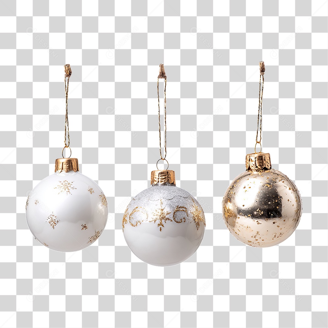 Bolas Enfeites para Decoração de Natal PNG Transparente